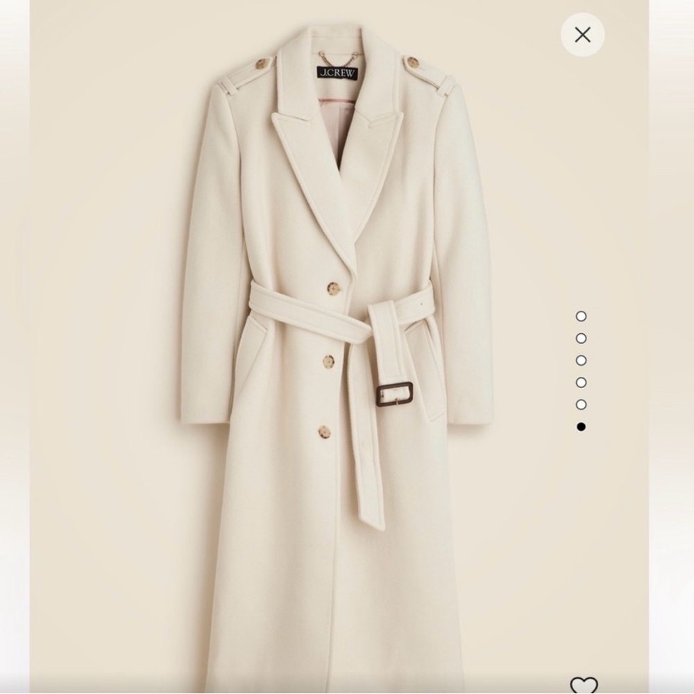 J. Crew Cream Double-Breasted Wool Coat